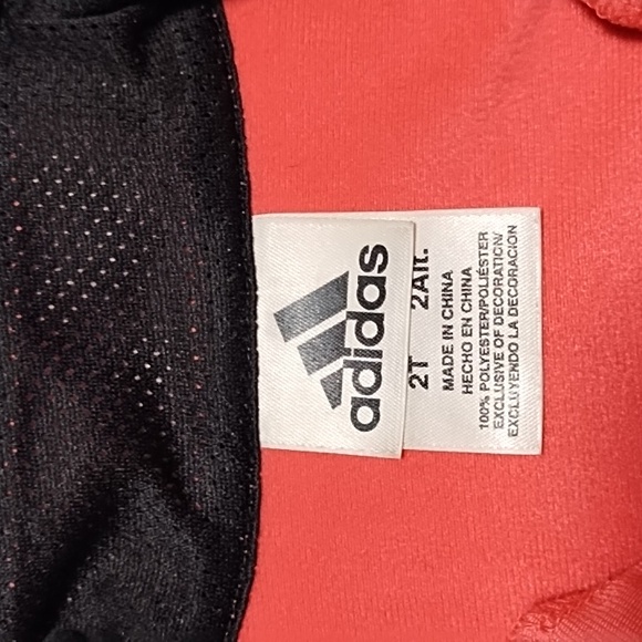 Adidas Jacket Girls Size 2T Spring Summer Outdoor Deep Pink Black Stripes - Picture 6 of 8